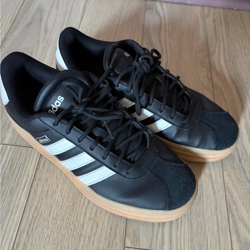 Adidas Gazelle Bold Black & White Low-Top Sneakers with Gum Sole